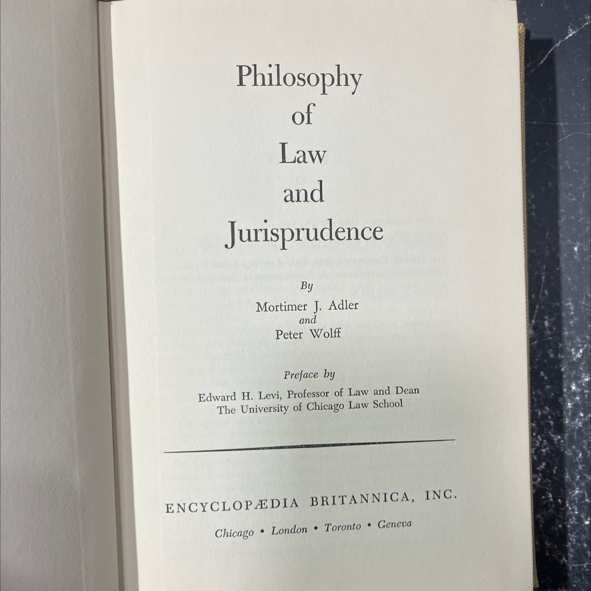philosophy of law and jurisprudence book, by Mortimer J. Adler and Peter Wolff, 1961 Hardcover image 2