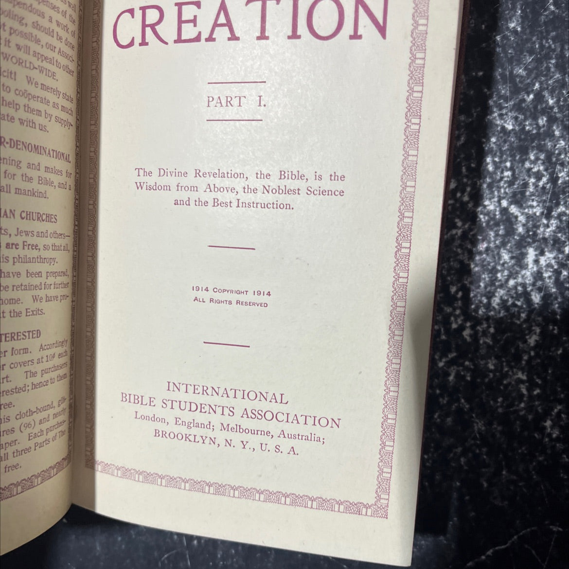 photo-drama of creation book, by international bible students association, 1914 Hardcover image 3