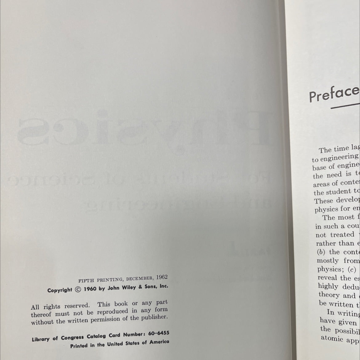 physics for students of science and engineering book, by david halliday, 1962 Hardcover image 3