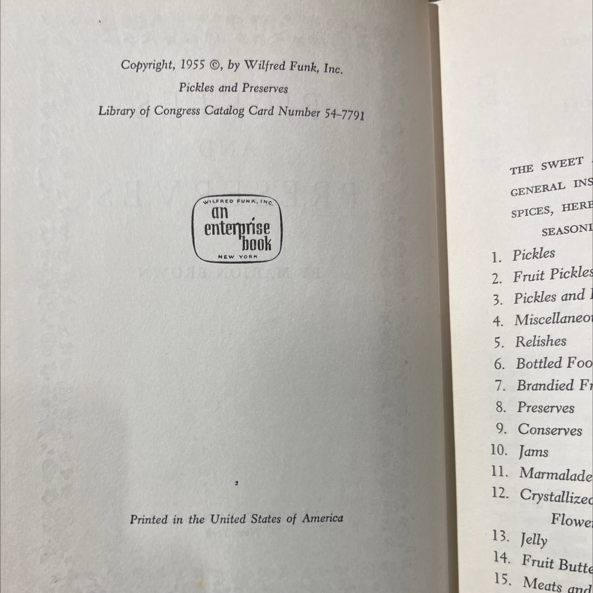 pickles and preserves book, by marion brown, 1955 Hardcover image 3