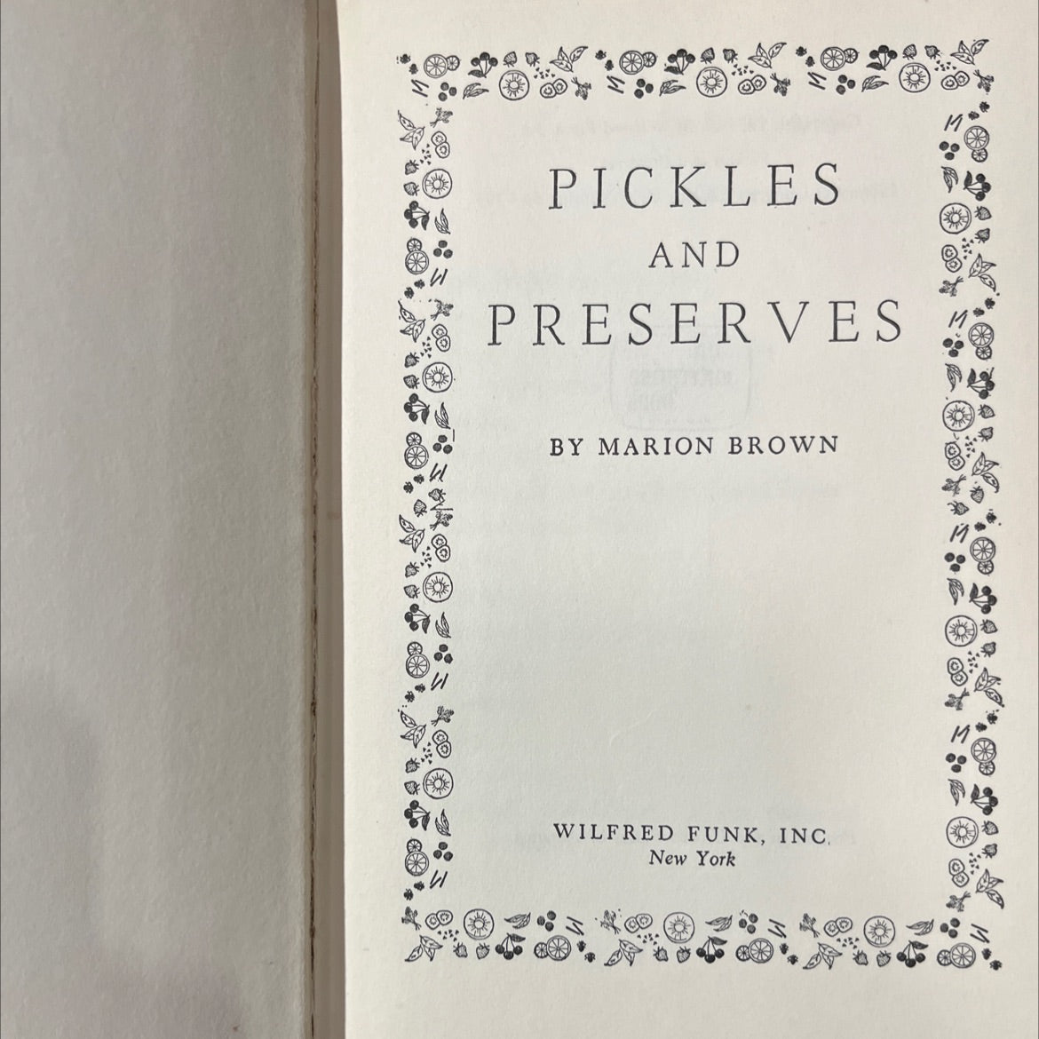 pickles and preserves book, by marion brown, 1955 Hardcover image 2