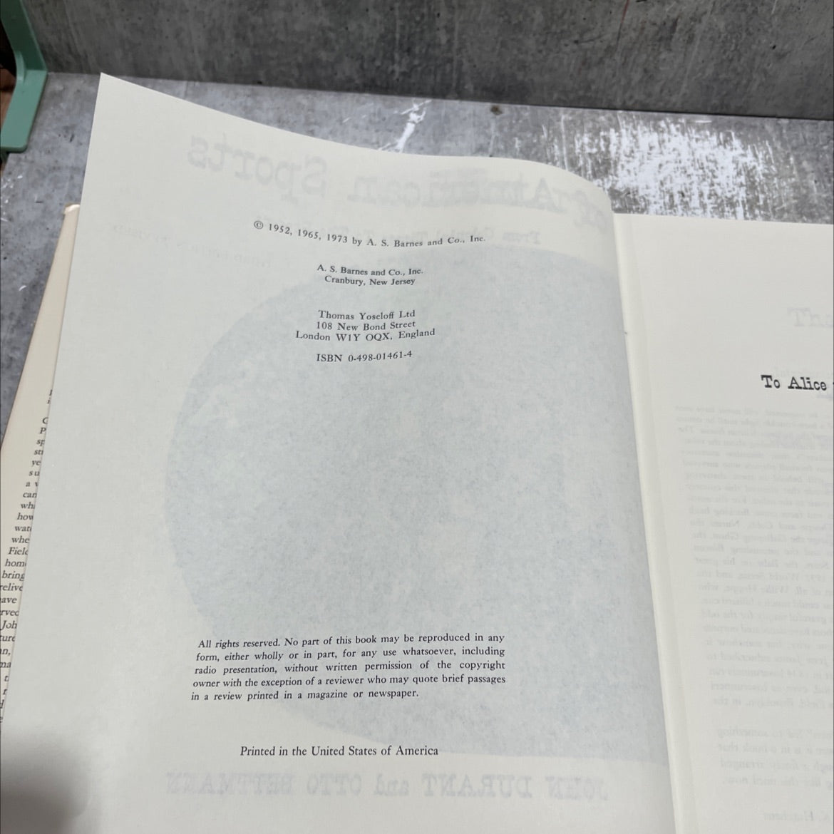 pictorial history of american sports from colonial times to the present book, by john durant and otto bettmann, 1973 image 3