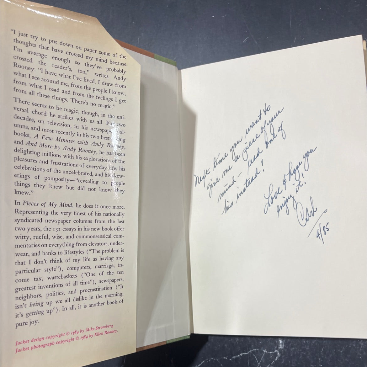 pieces of my mind book, by andrew a. rooney, 1984 Hardcover image 4