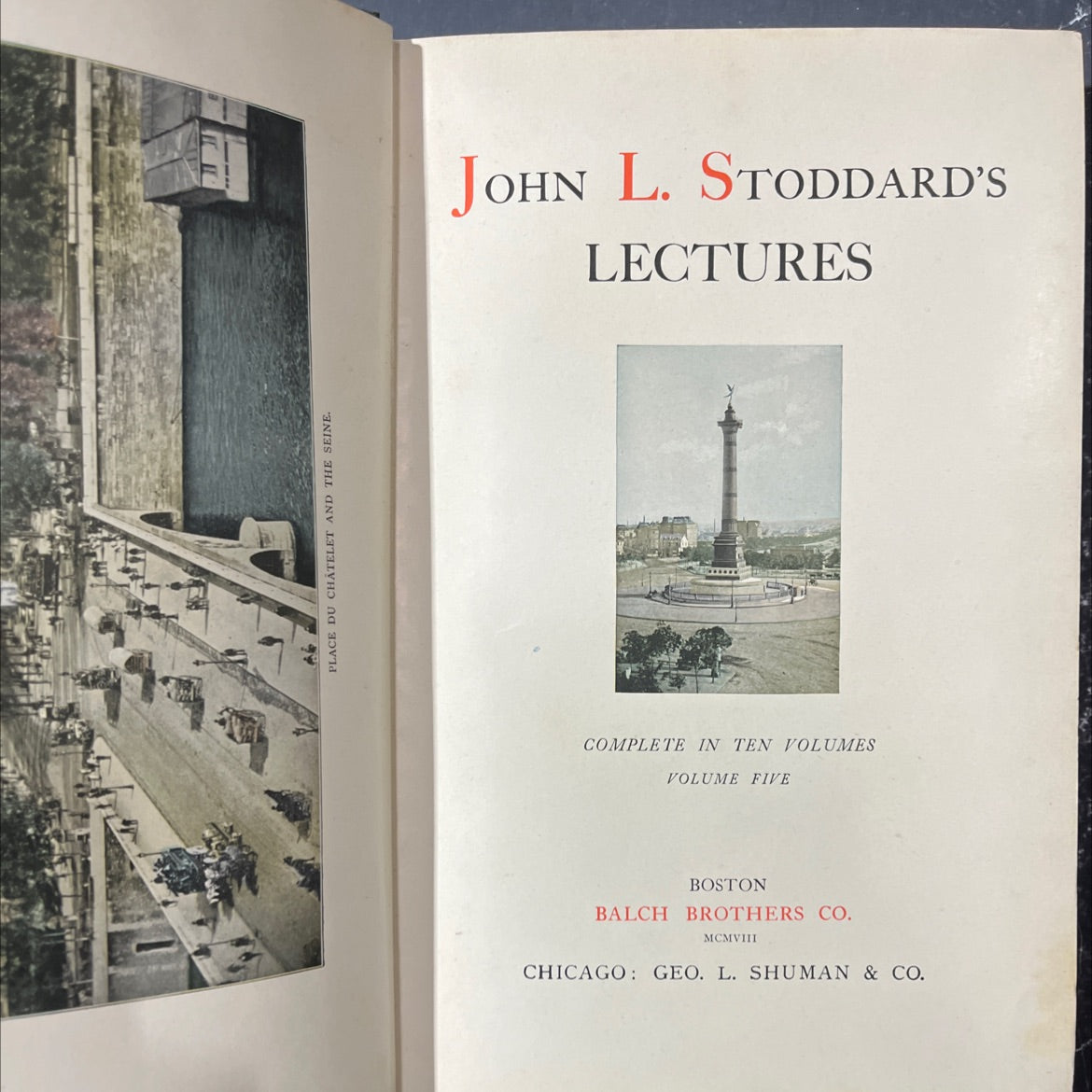place du chatelet and the seine book, by john l. stoddard, 1908 Hardcover image 2