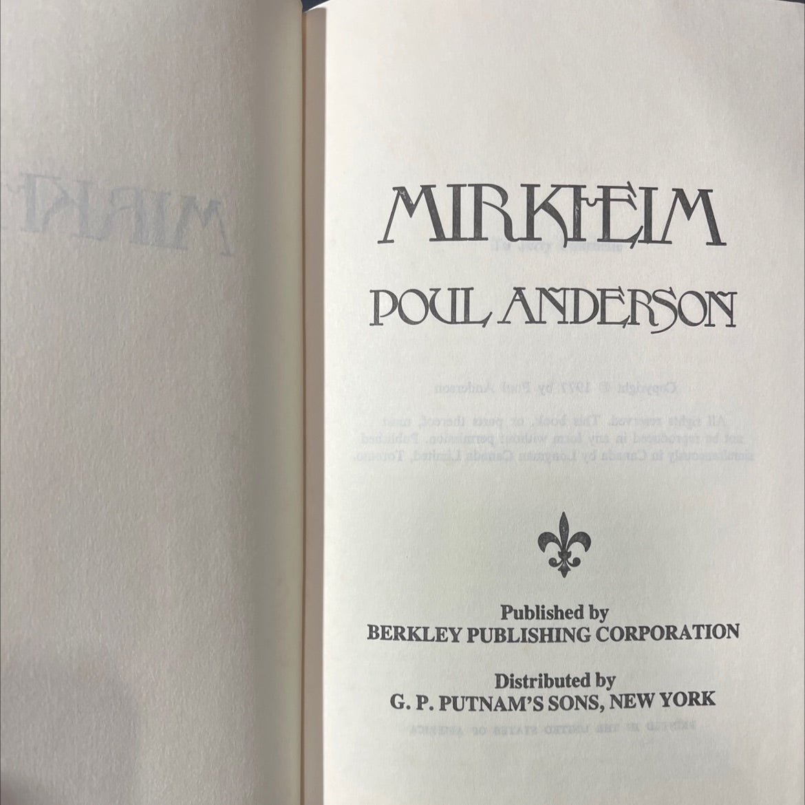 plaim mirkheim book, by poul anderson, 1977 Hardcover image 2