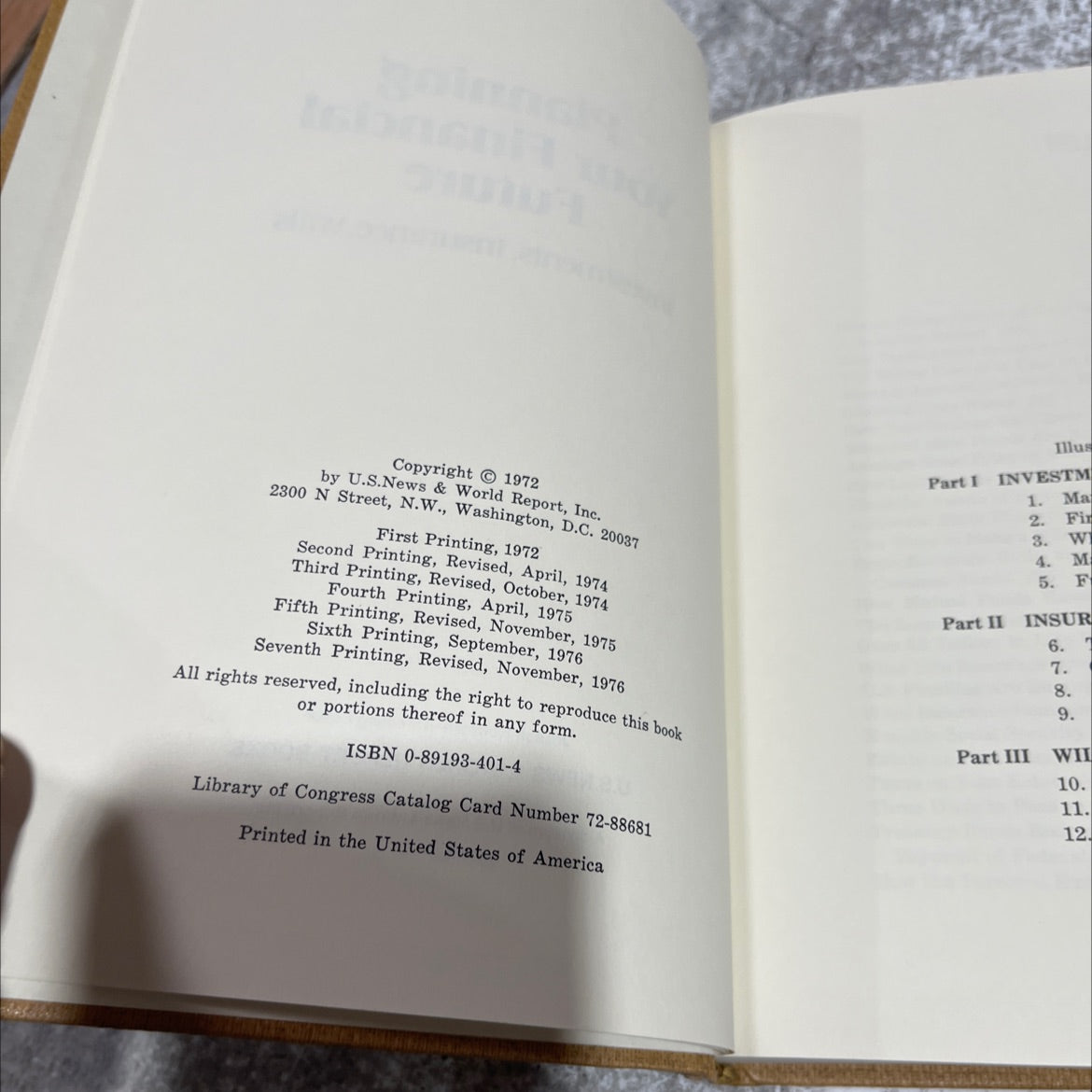planning your financial future investments, insurance, wills book, by joseph newman, 1976 Hardcover image 3