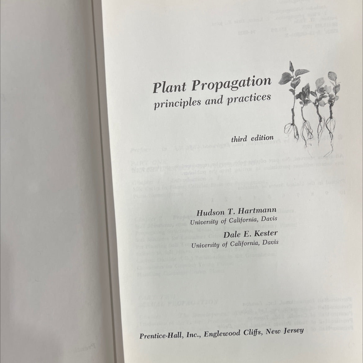 plant propagation principles and practices book, by hudson t. hartmann, dale e. kester, 1975 Hardcover image 2