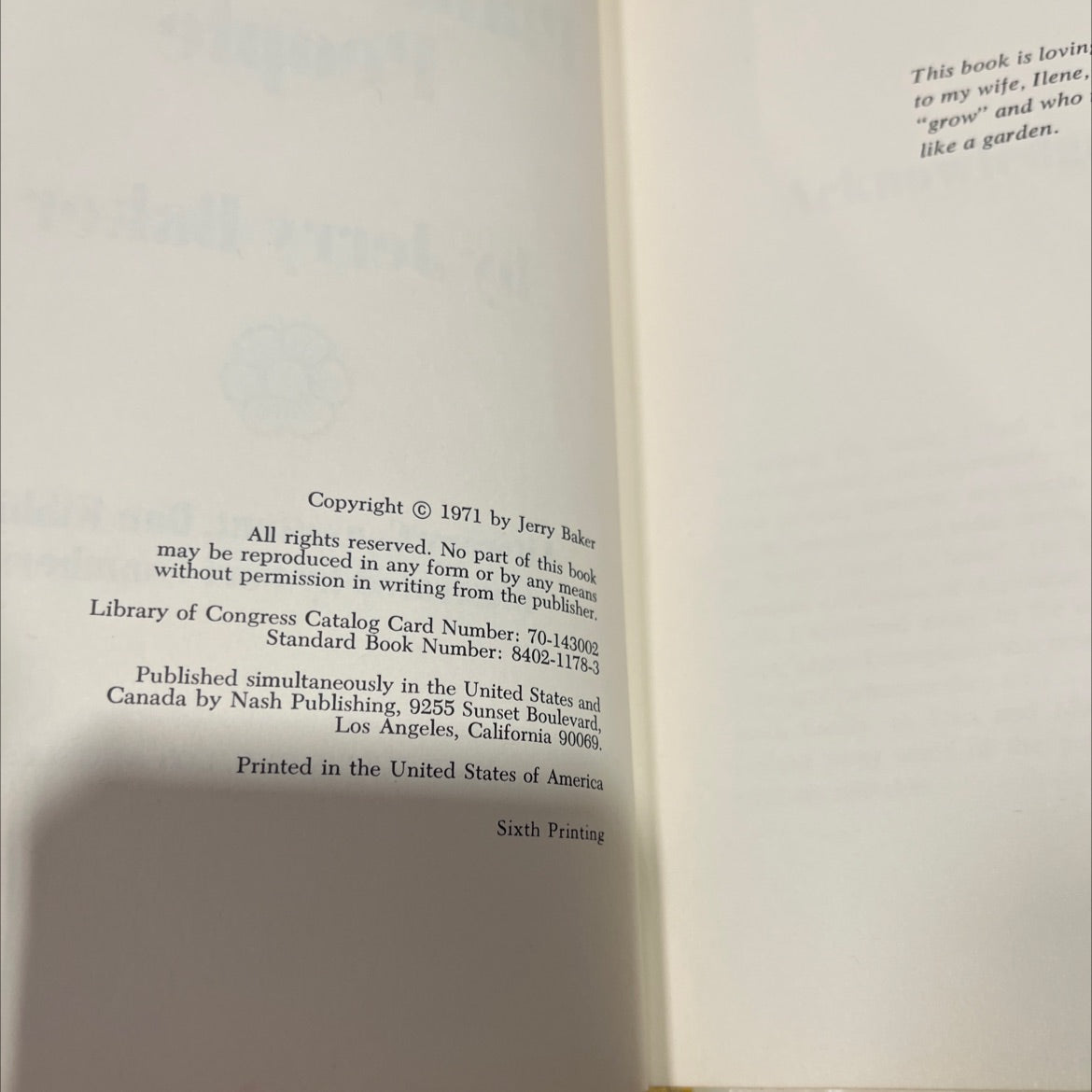 plants are like people book, by jerry baker, 1971 Hardcover image 3