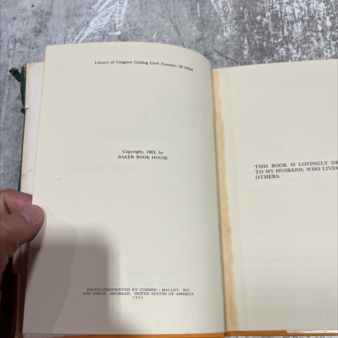 SIGNED please give a devotion book, by amy bolding baker, 1963 Hardcover, First Edition image 3