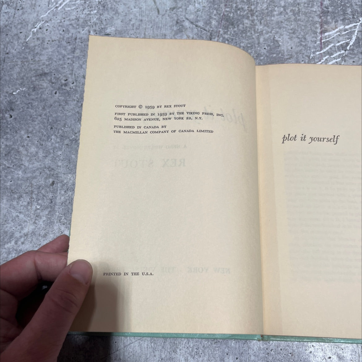 plot it yourself book, by rex stout, 1959 Hardcover image 3