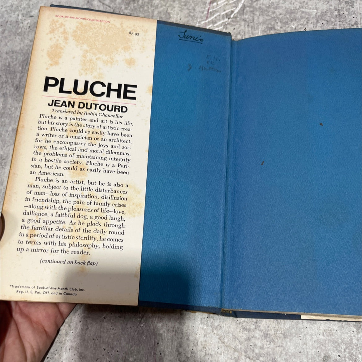 pluche or the love of art book, by jean dutourd, 1970 Hardcover image 4