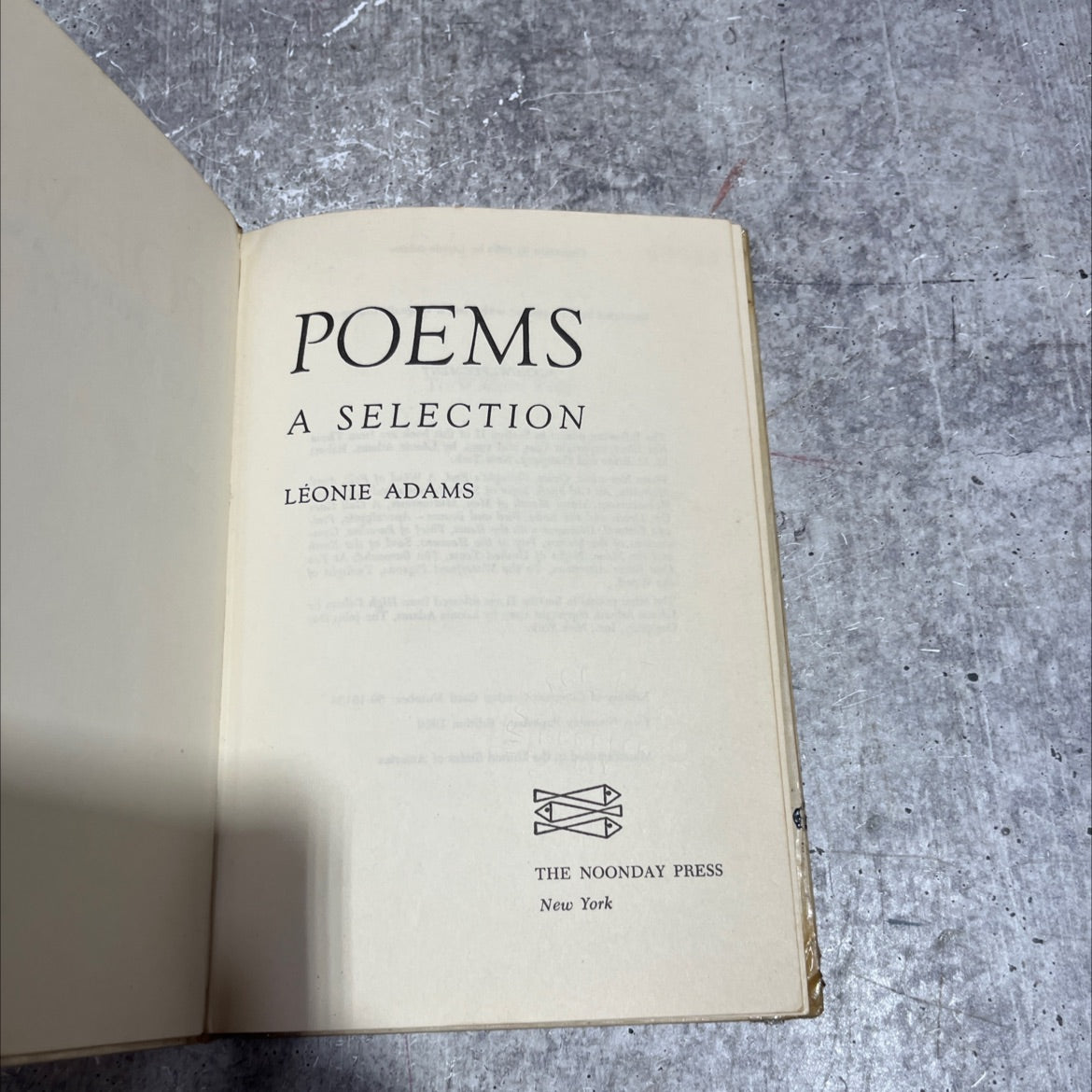 poems a selection book, by léonie adams, 1954 Hardcover image 2