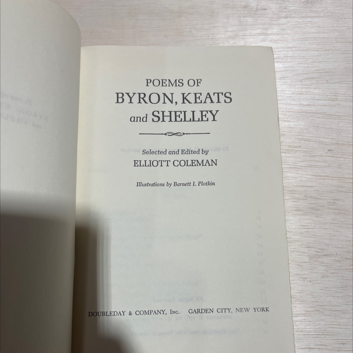 poems of byron, keats and shelley emot book, by elliott coleman, 1967 Hardcover image 2