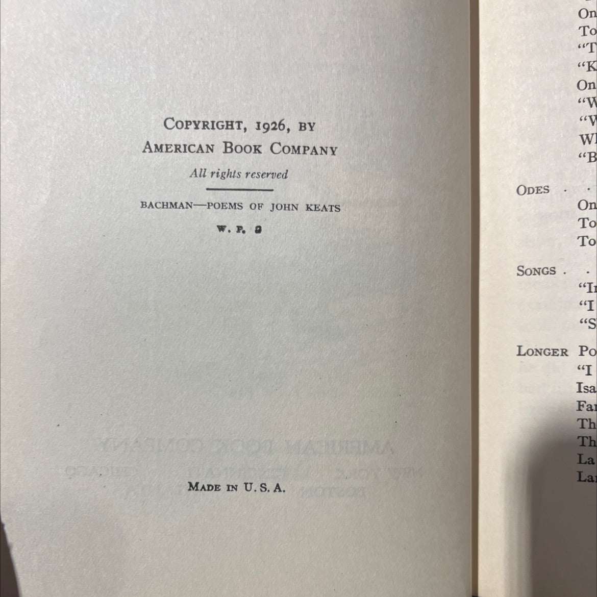 poems of john keats book, by john keats, 1926 Hardcover image 3