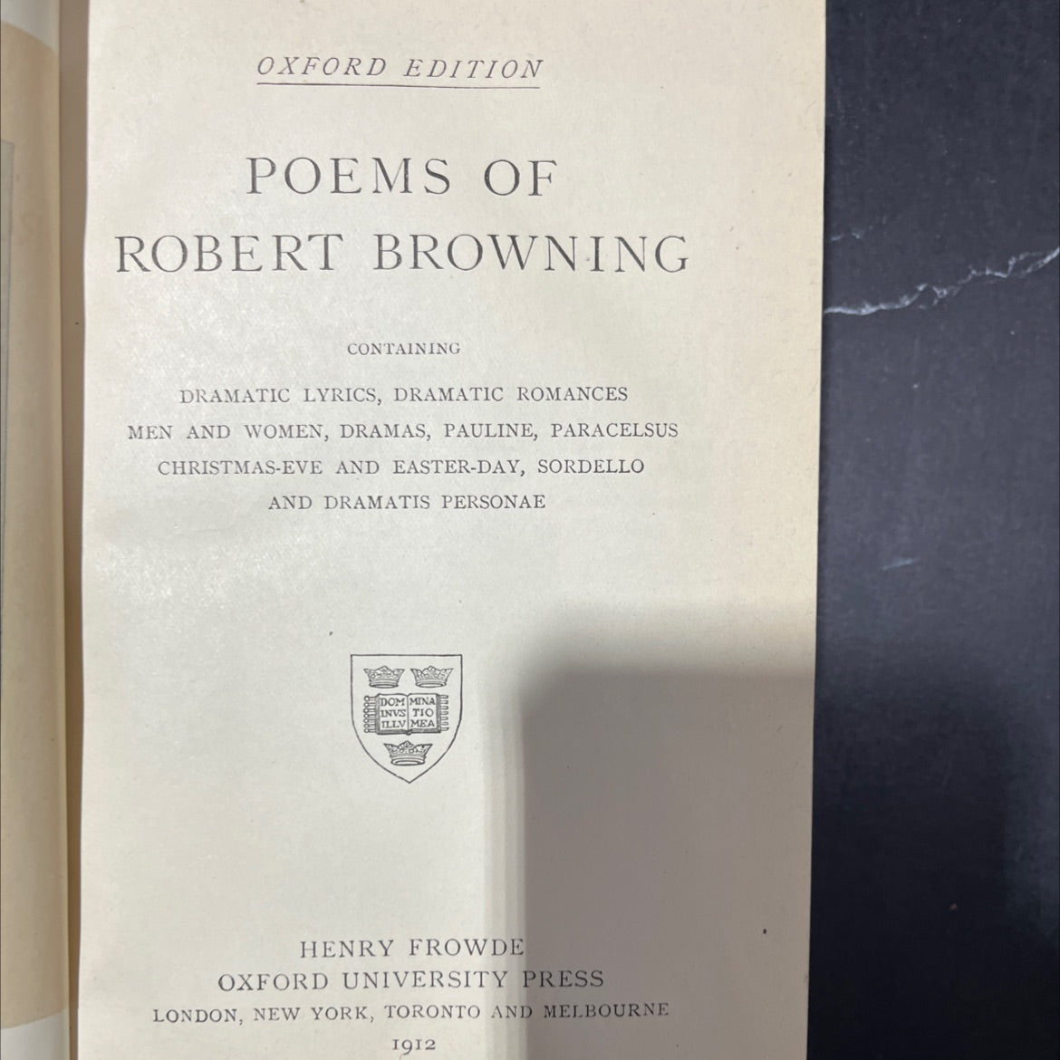 poems of robert browning book, by Robert Browning, 1912 Leather image 2