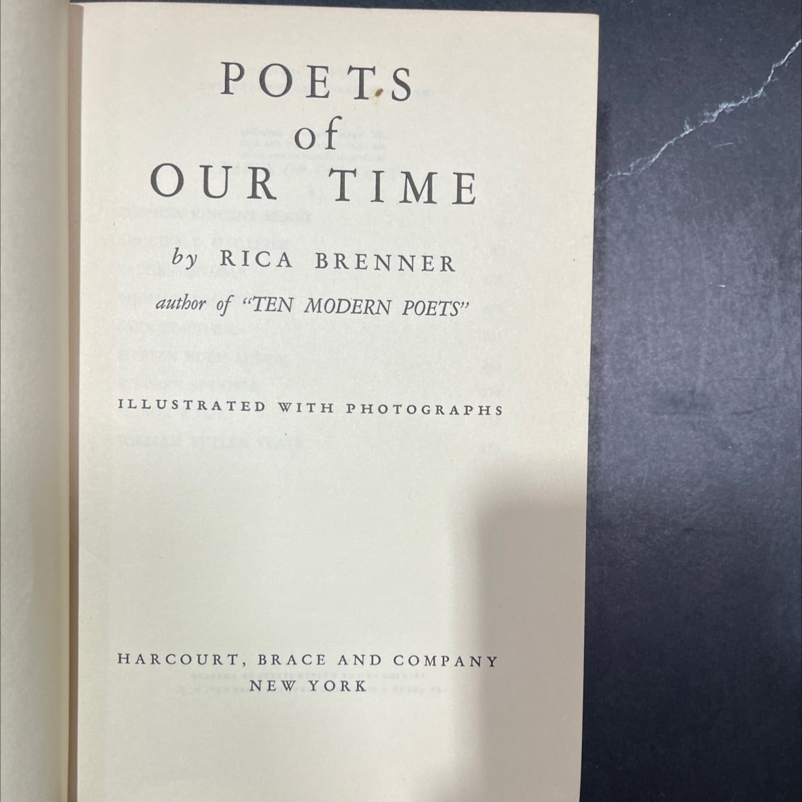 poets of our time book, by rica brenner, 1941 Hardcover image 2