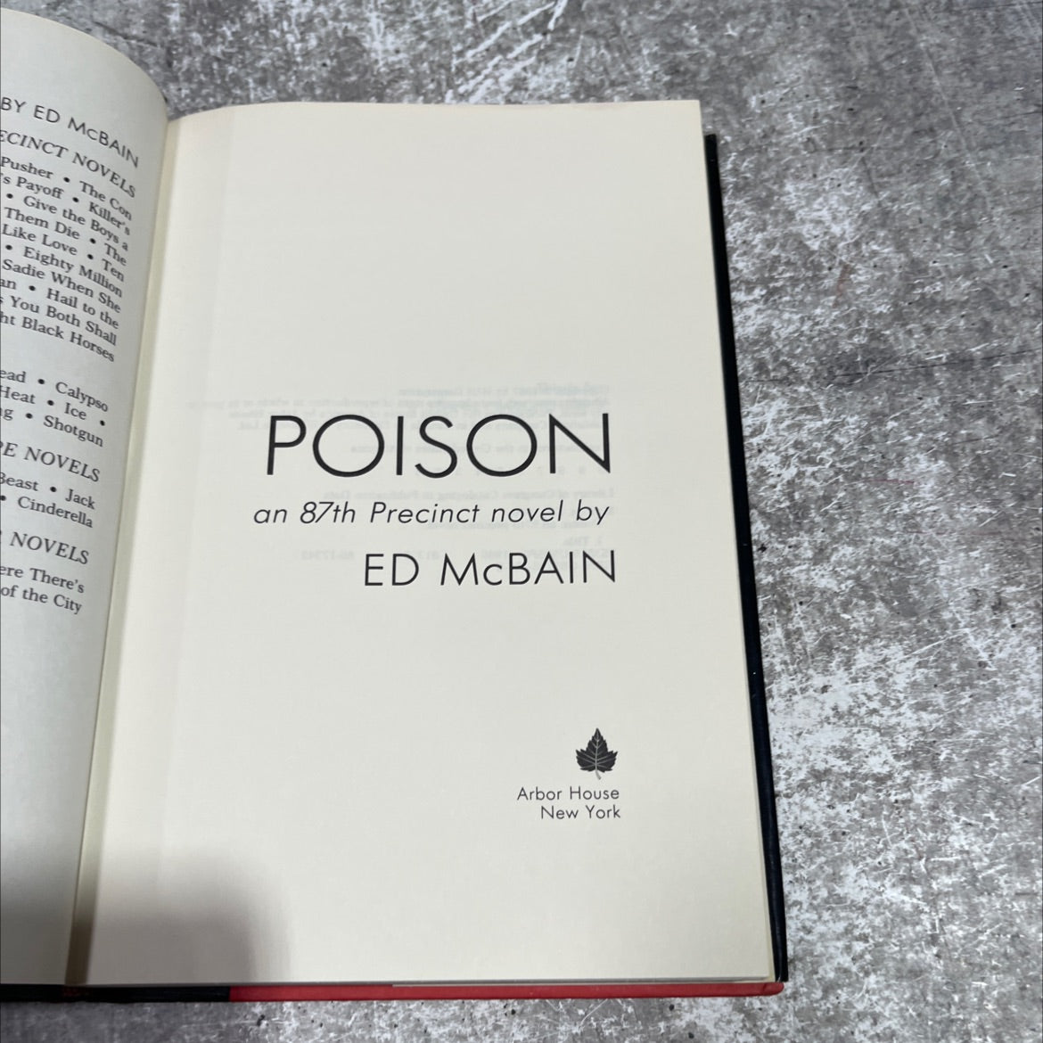 poison book, by ed mcbain, 1987 Hardcover image 2