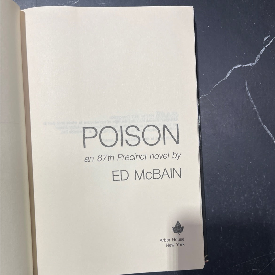 poison book, by ed mcbrain, 1987 Hardcover image 2