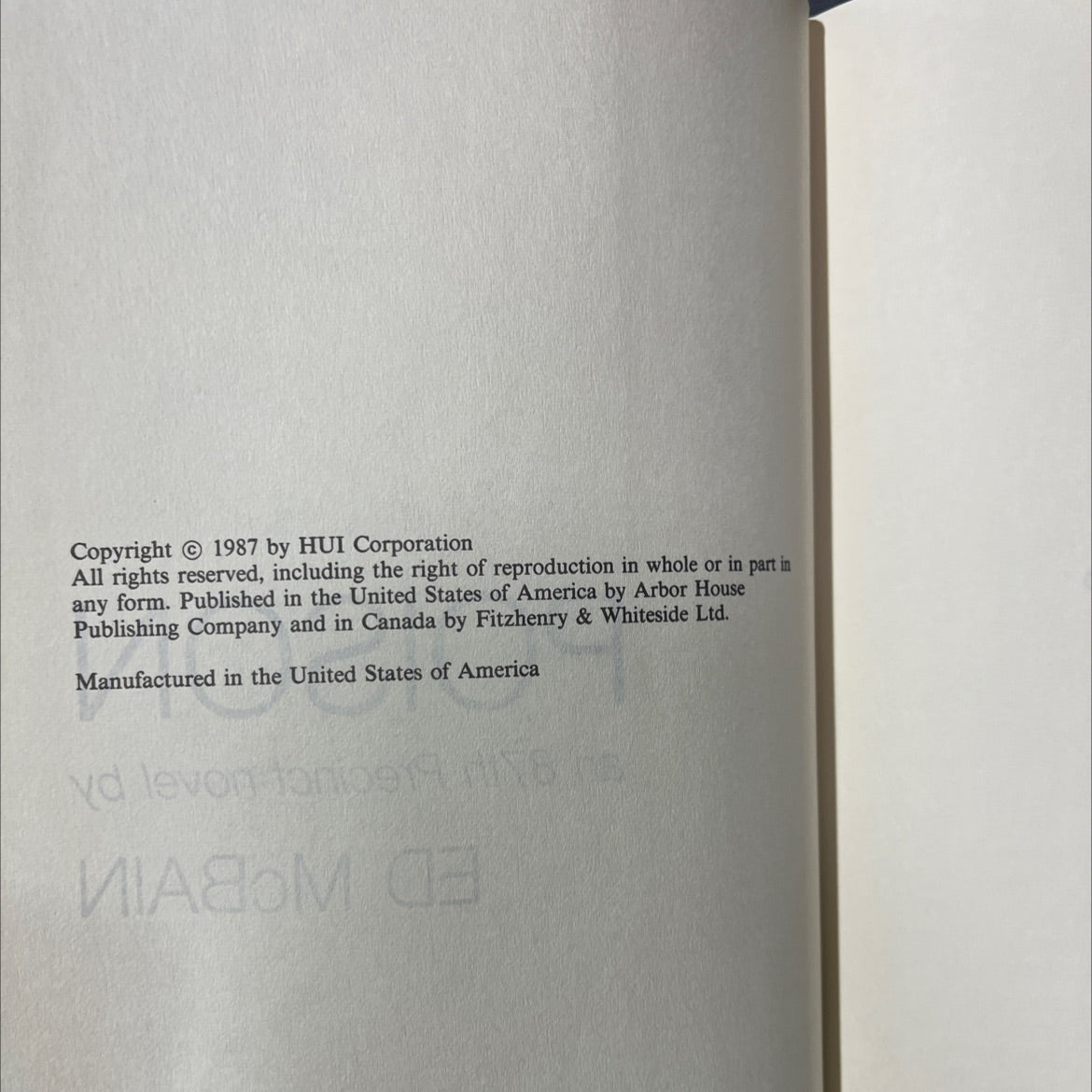 poison book, by ed mcbrain, 1987 Hardcover image 3