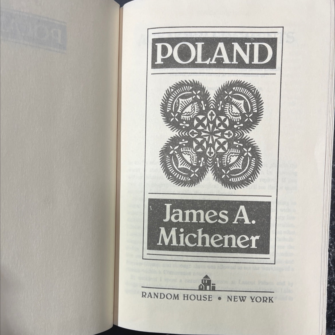 poland book, by james a. michener, 1983 Hardcover image 2
