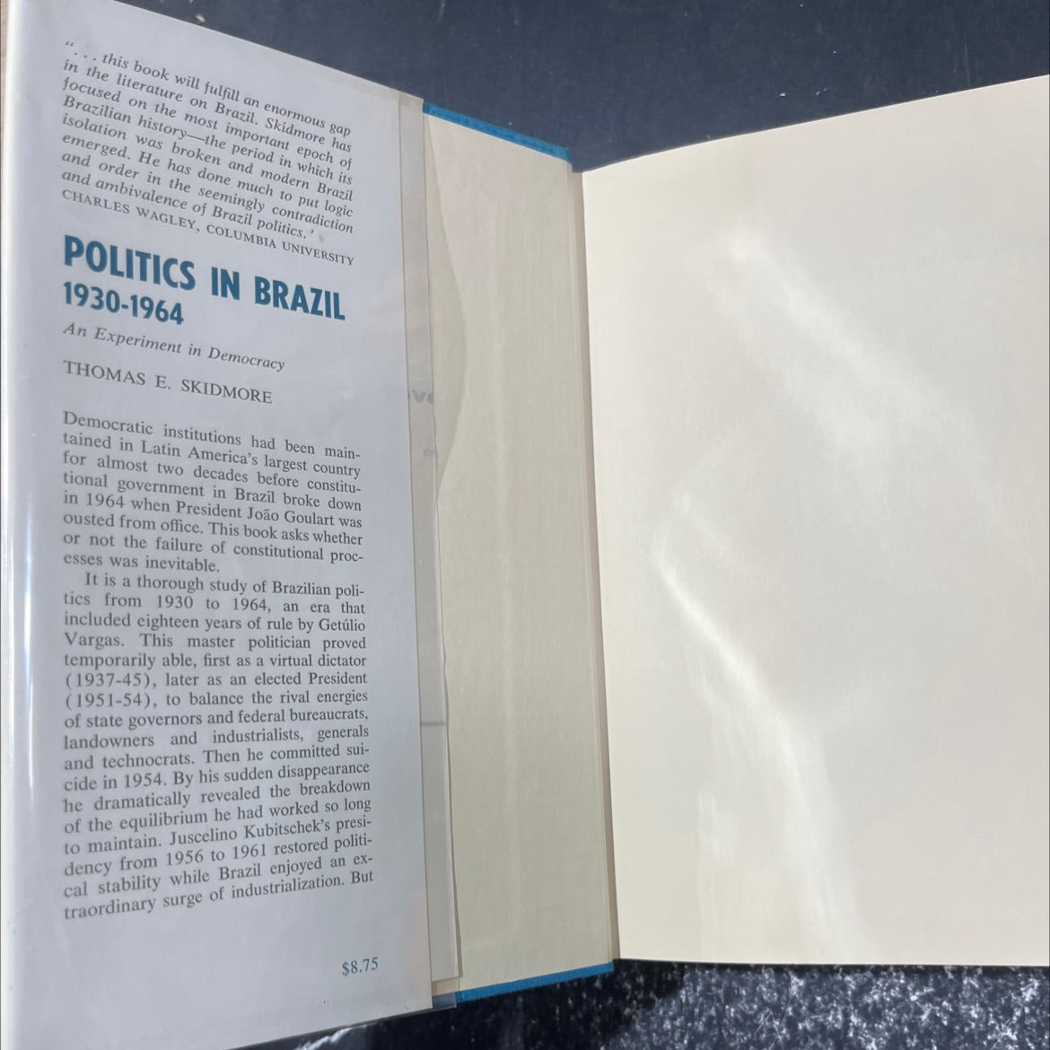 politics in brazil, 1930-1964 an experiment in democracy book, by thomas e. skidmore, 1967 Hardcover image 4