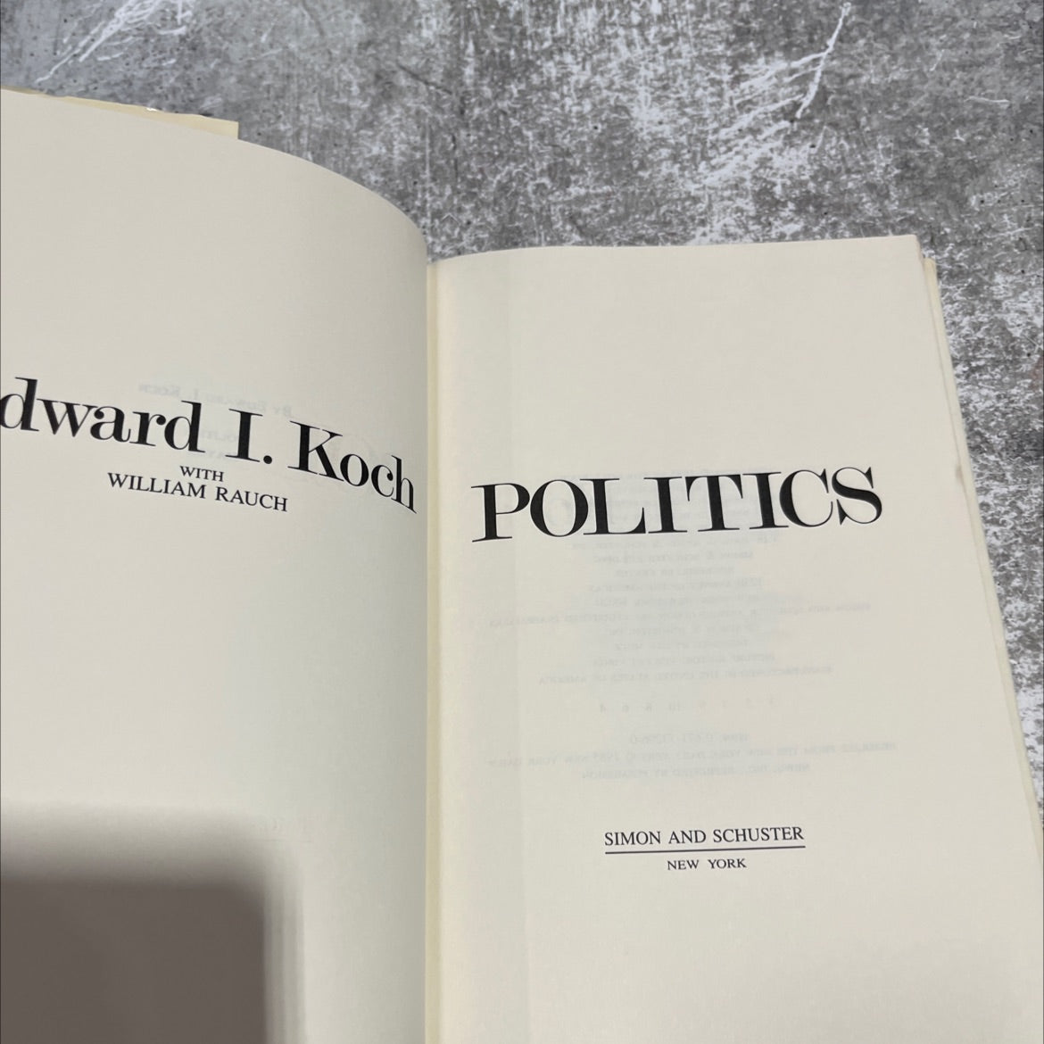 politics book, by edward i. koch, 1985 Hardcover image 2