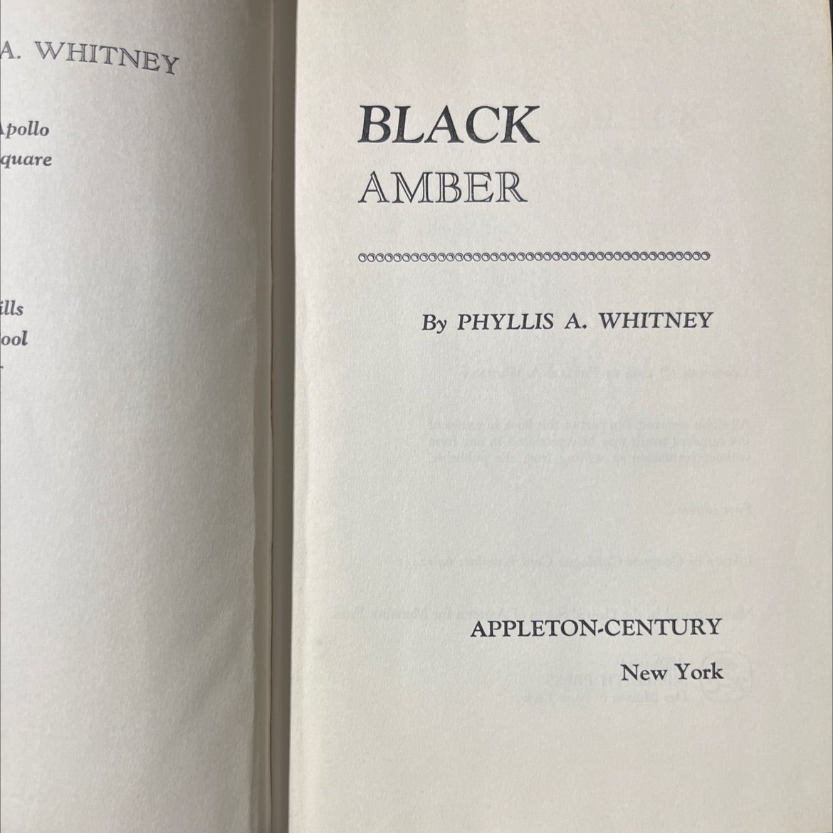 pollo quare black amber book, by phyllis a. whitney, 1964 Hardcover image 2