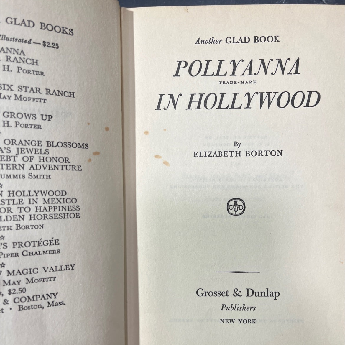 pollyanna in hollywood book, by elizabeth borton, 1931 Hardcover image 2