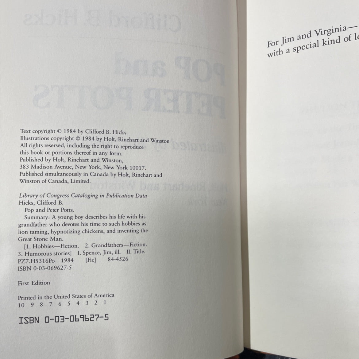 pop and peter potts book, by clifford b. hicks, 1984 Hardcover image 3