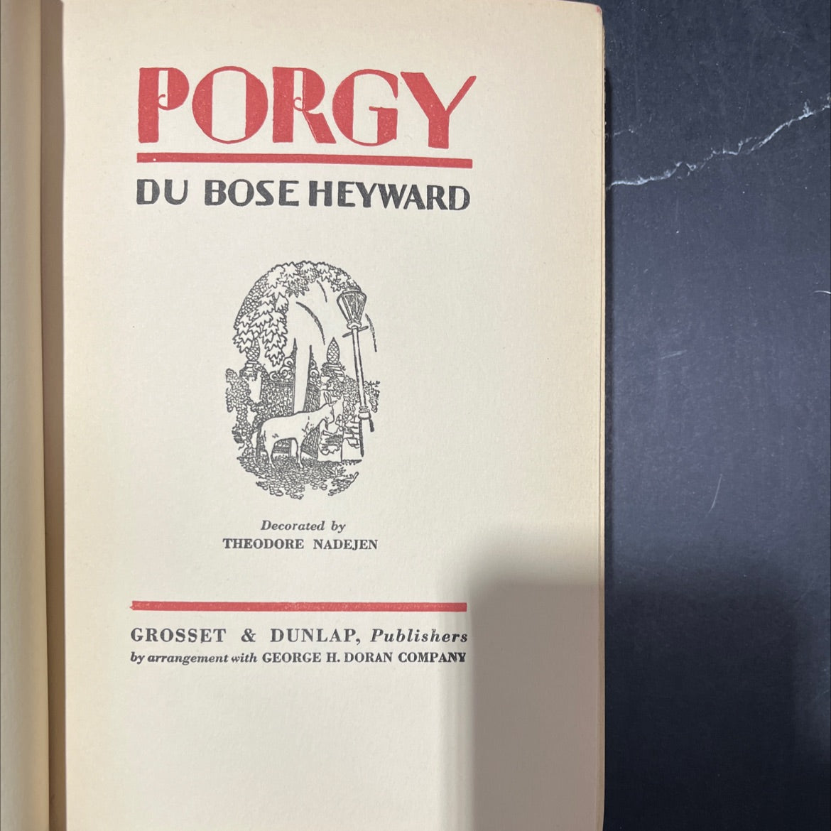 porgy book, by du bose heyward, 1925 Hardcover image 2