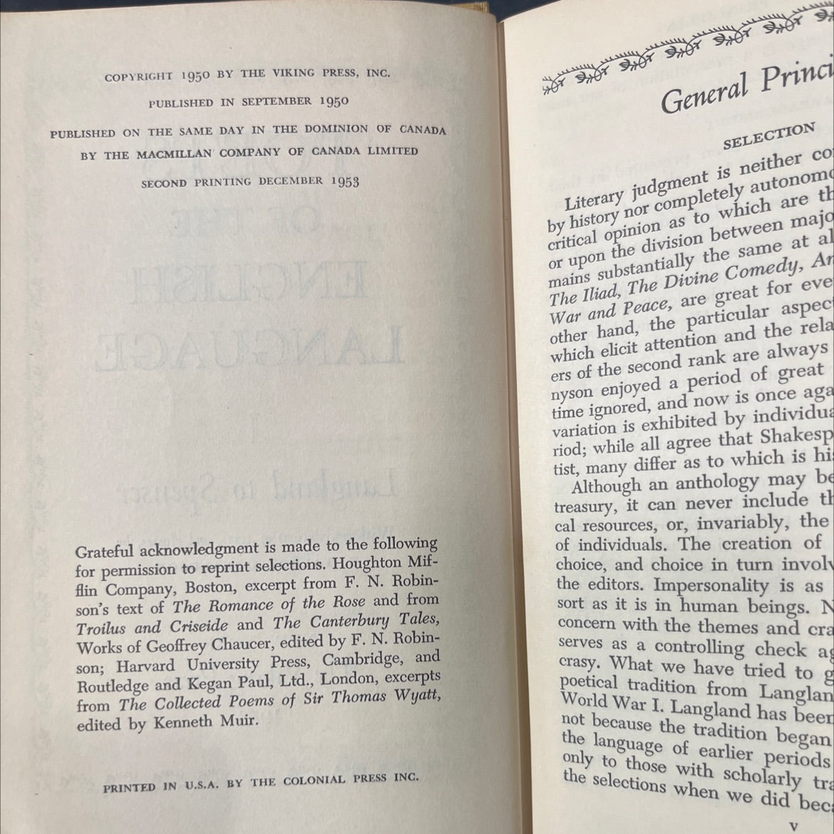 portable library of the language book, by e. talbot donaldson, 1953 Hardcover image 3