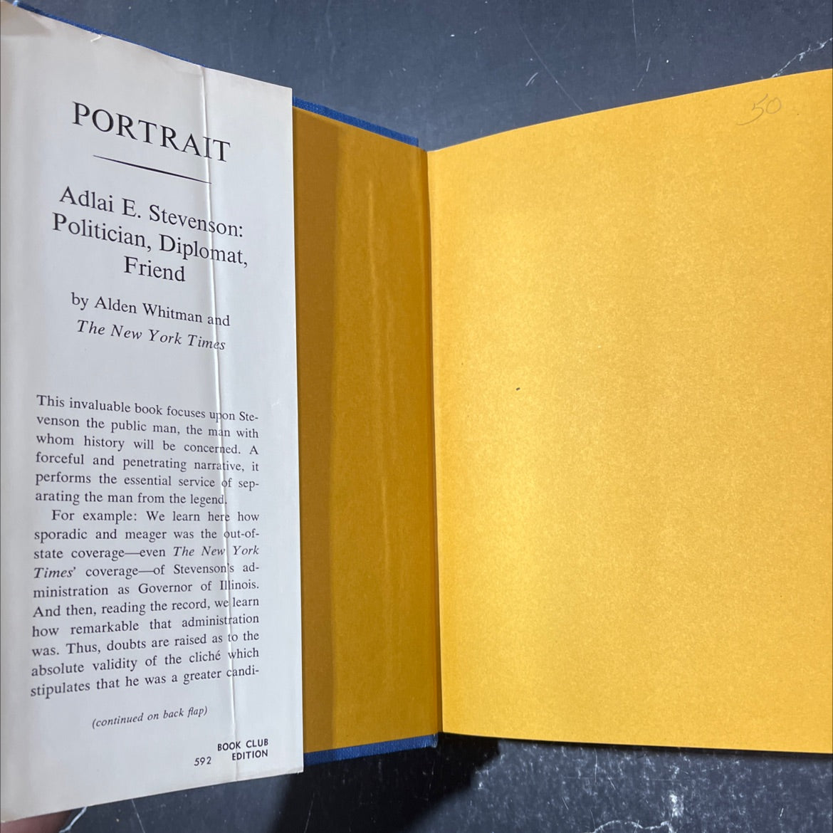 portrait adlai e. stevenson: politician, diplomat, friend book, by alden whitman, 1965 Hardcover image 4