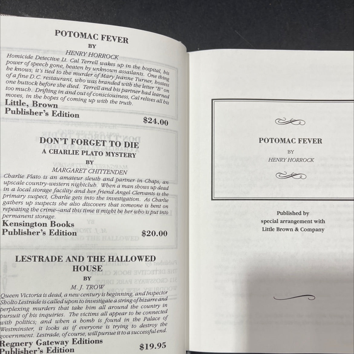 potomac fever book, by henry horrock, 2023 Hardcover image 3