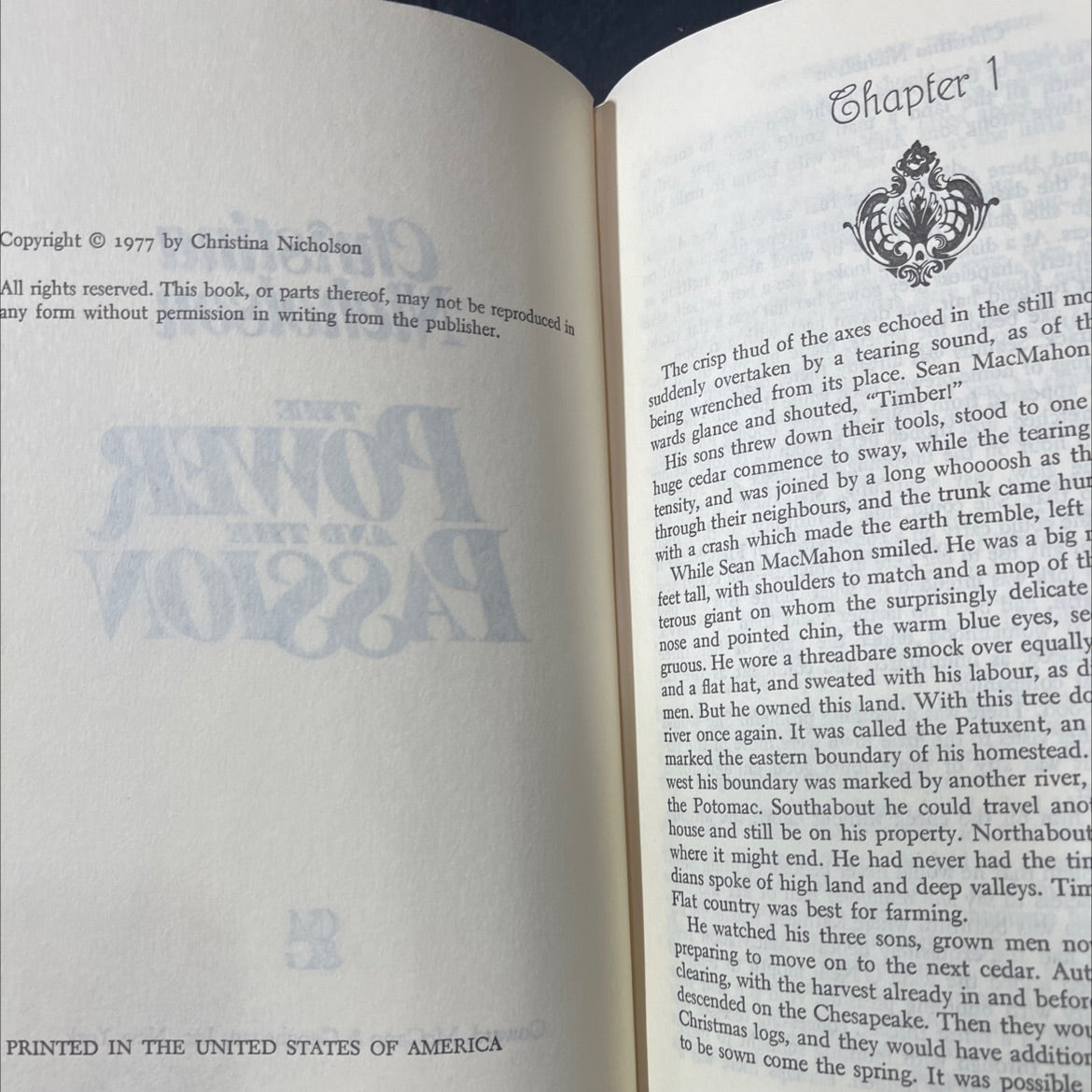 power passion book, by Christina Nicholson, 1977 Hardcover image 3