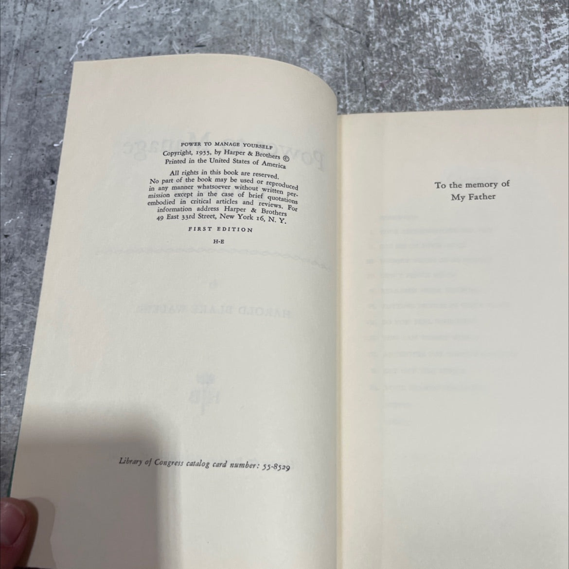 SIGNED power to manage yourself book, by harold blake walker, 1955 Hardcover, First Edition image 3