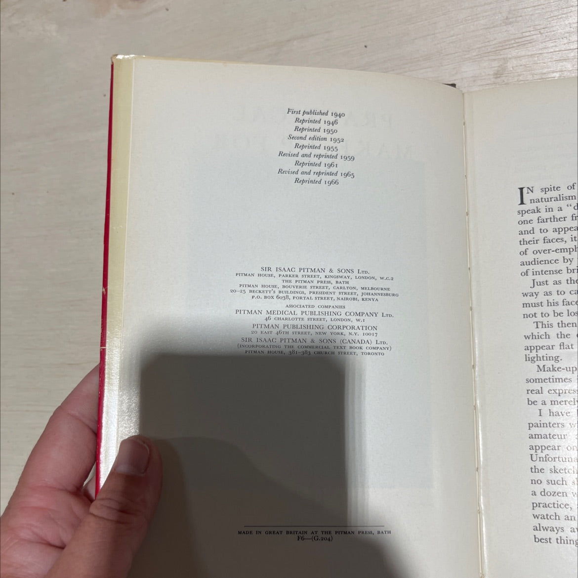 practical make-up for the stage book, by t. w. bamford, 1966 Hardcover image 3