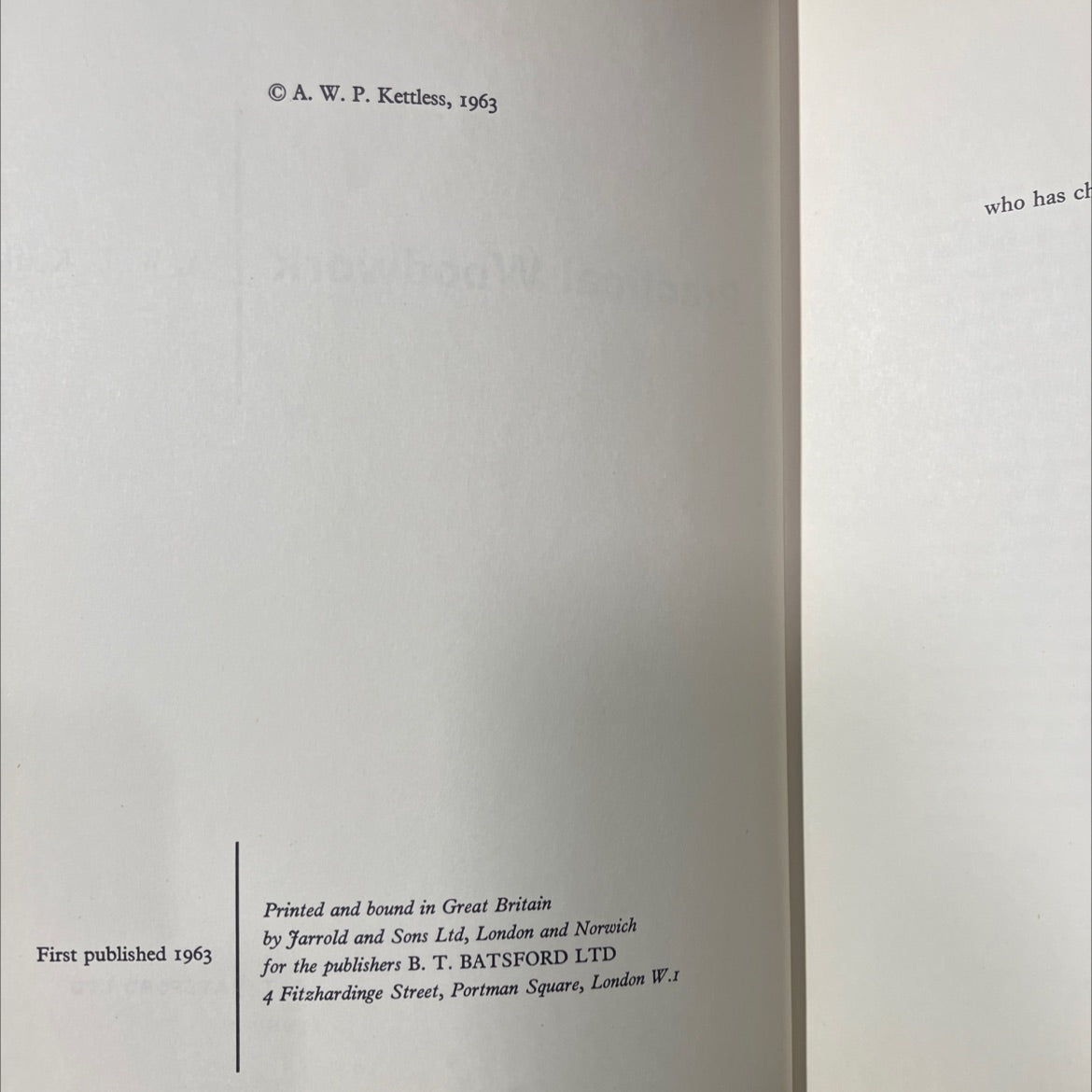 practical woodwork book, by a. w. p. kettless, 1963 Hardcover image 3