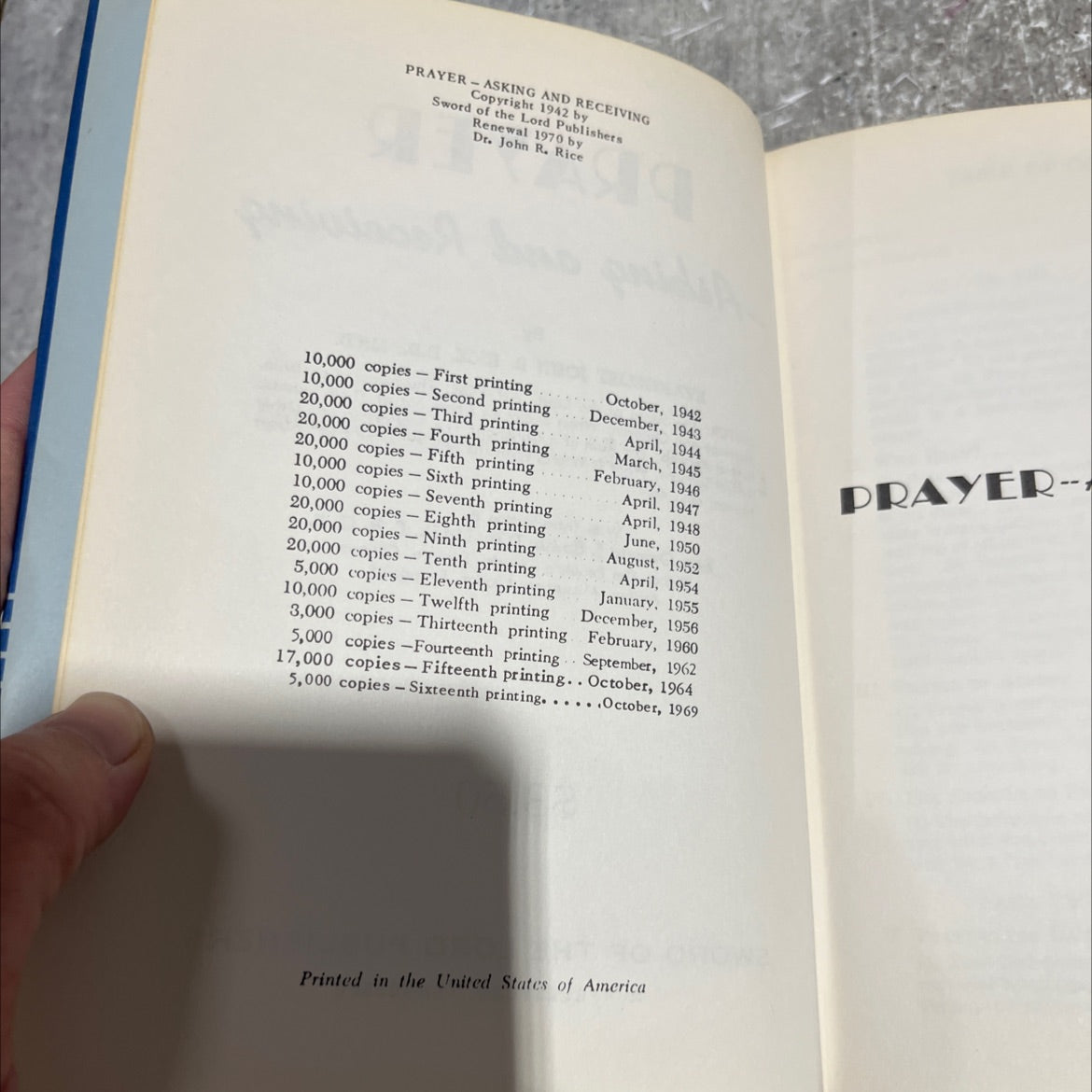 prayer asking and receiving book, by evangelist john r. rice, d.d., litt.d., 1970 Hardcover image 3