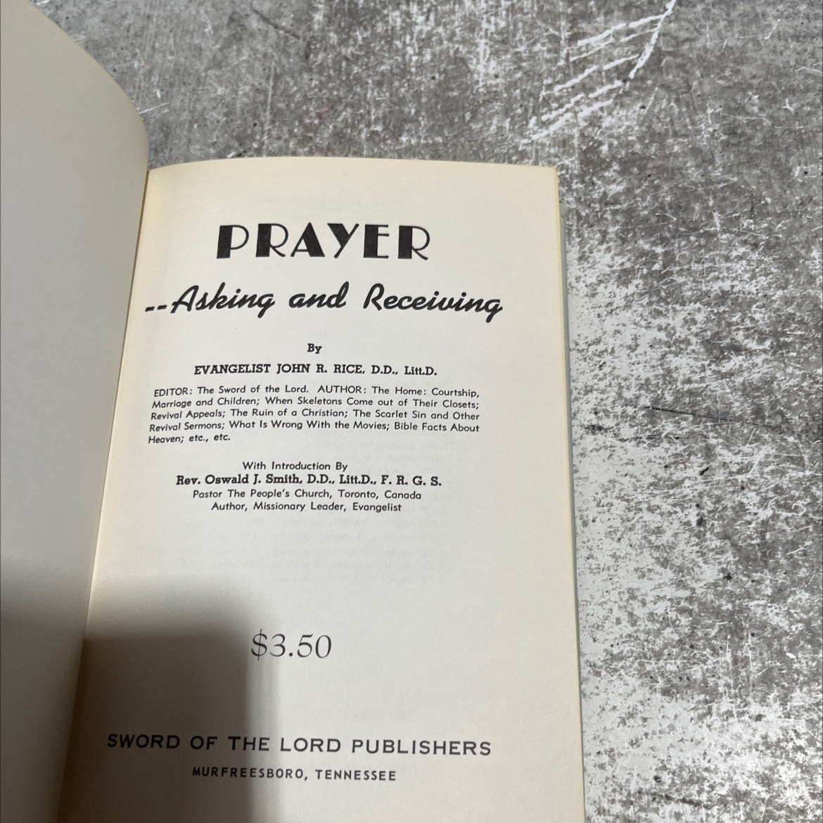 prayer asking and receiving book, by evangelist john r. rice, d.d., litt.d., 1970 Hardcover image 2