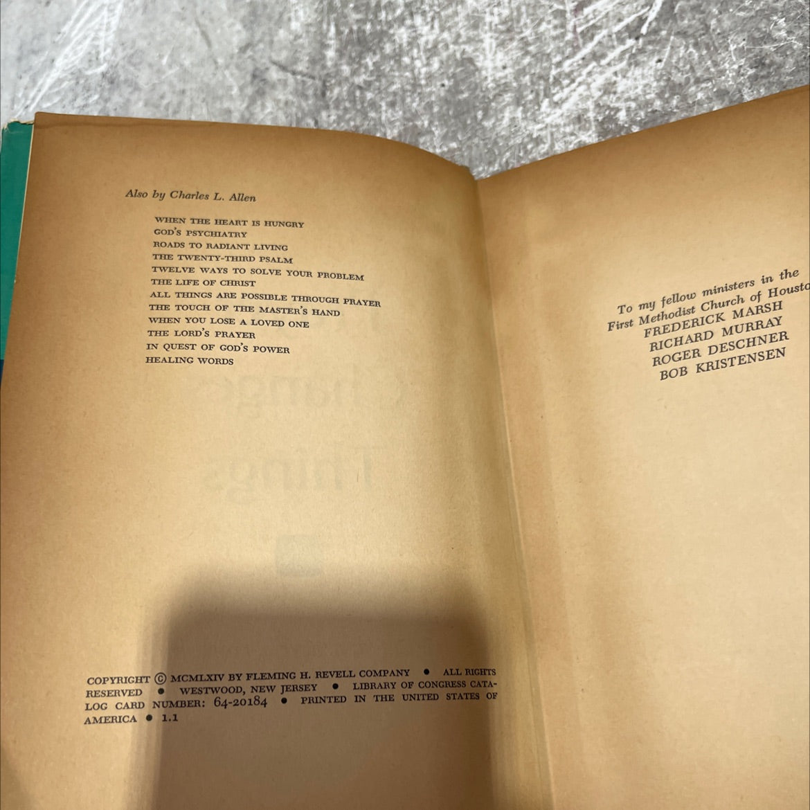SIGNED prayer changes things book, by charles l. allen, 1964 Hardcover, Vintage image 3