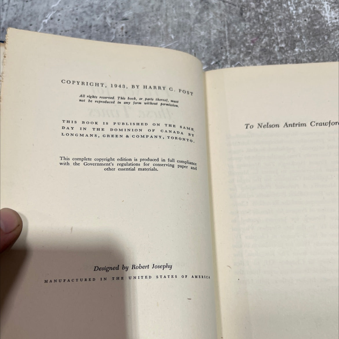 prayer for these times book, by harry g. post, 1943 Hardcover image 3