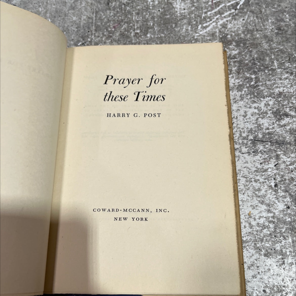 prayer for these times book, by harry g. post, 1943 Hardcover image 2