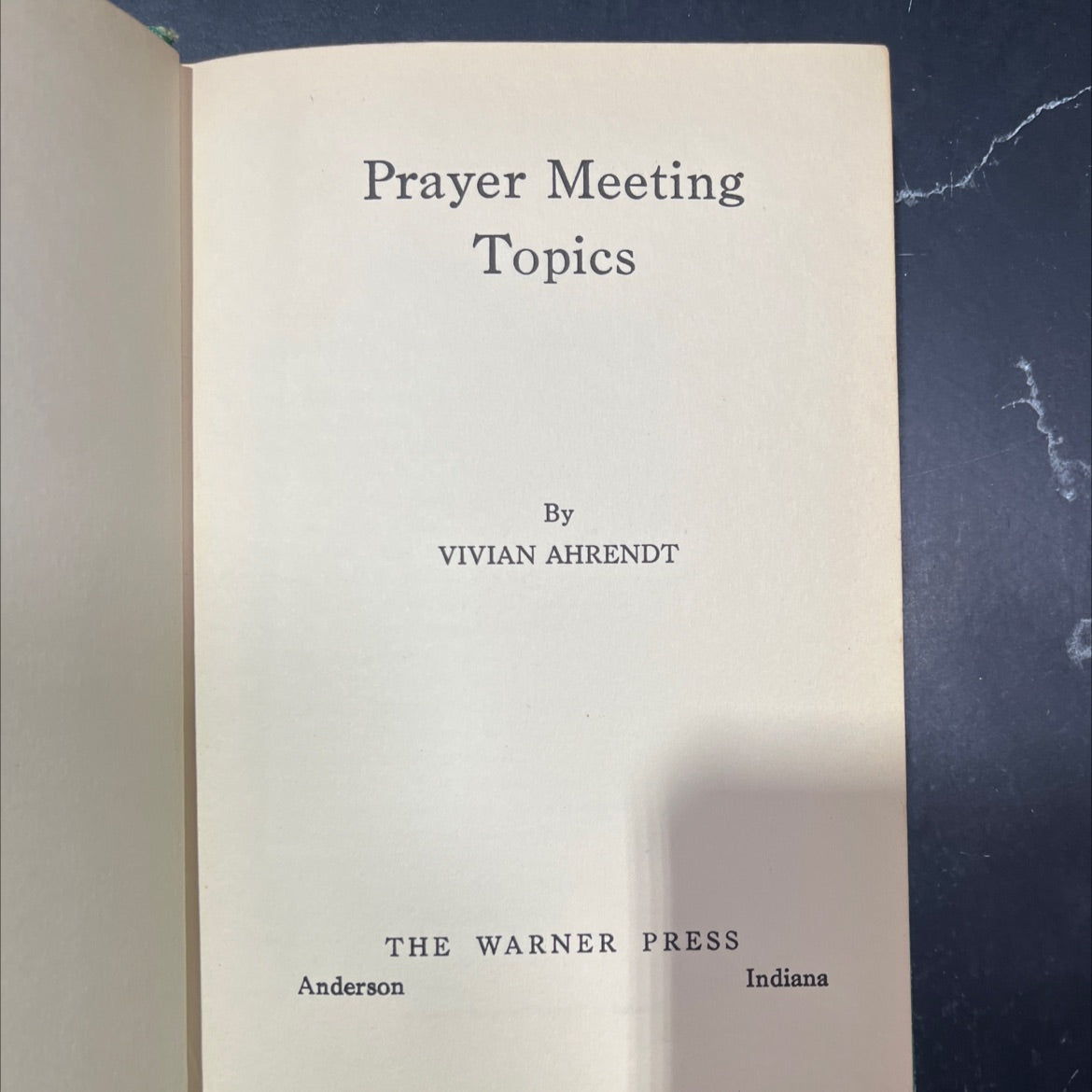 prayer meeting topics book, by vivian ahrendt, 1944 Hardcover image 2