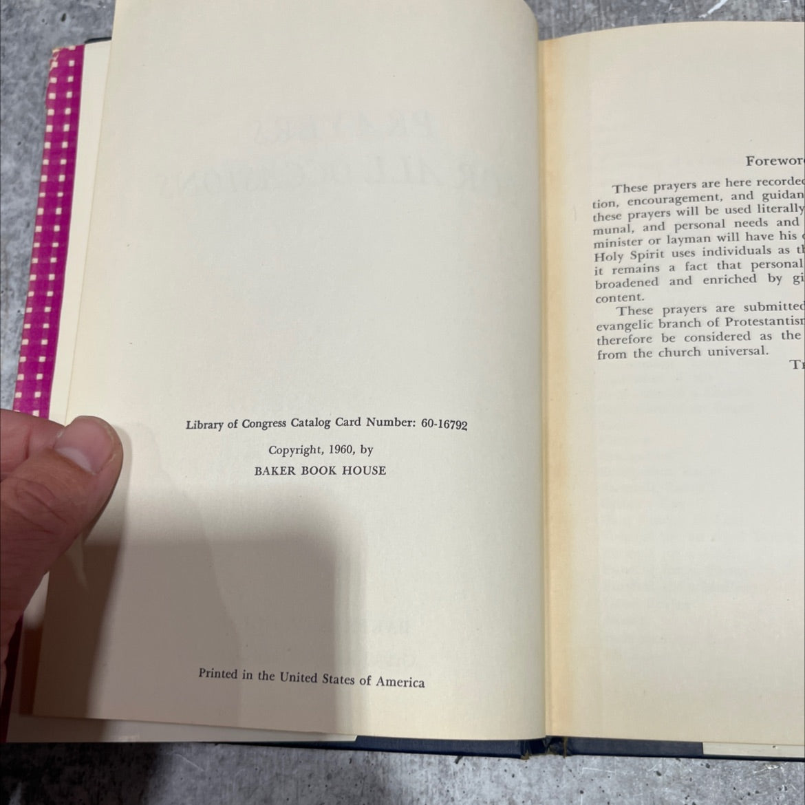 prayers for all occasions book, by unknown, 1960 Hardcover image 3