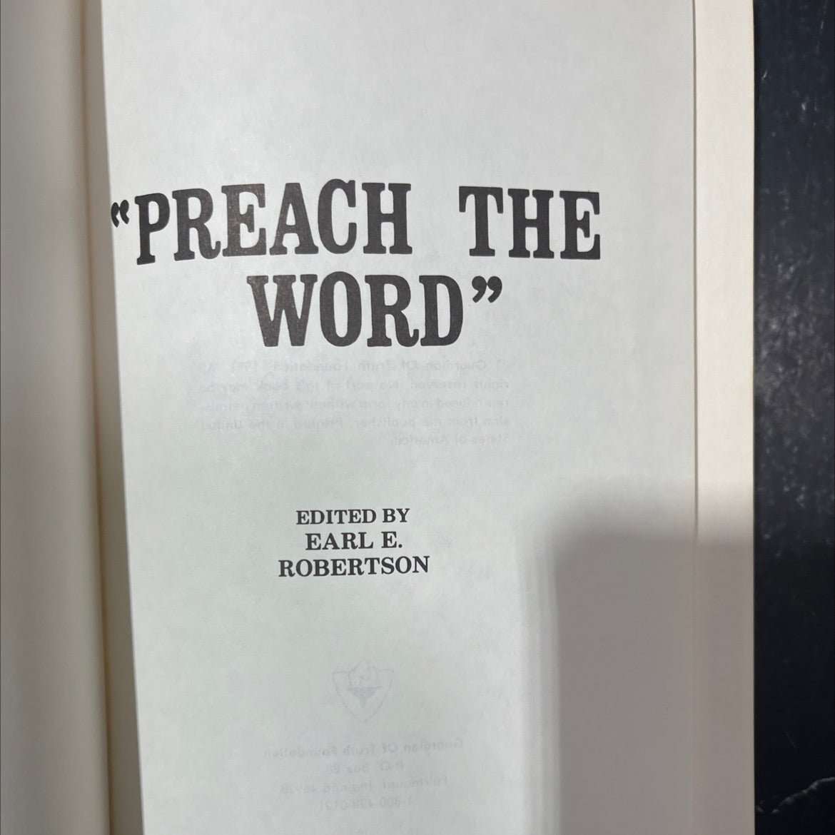 preach the word book, by earl e. robertson, 1981 Hardcover image 2