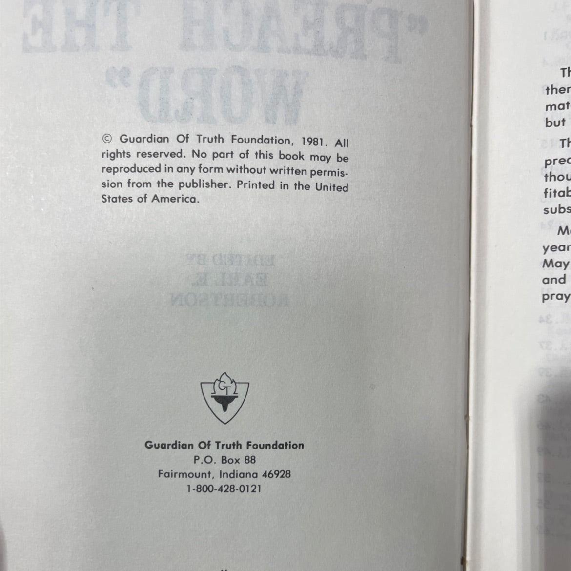 preach the word book, by earl e. robertson, 1981 Hardcover image 3