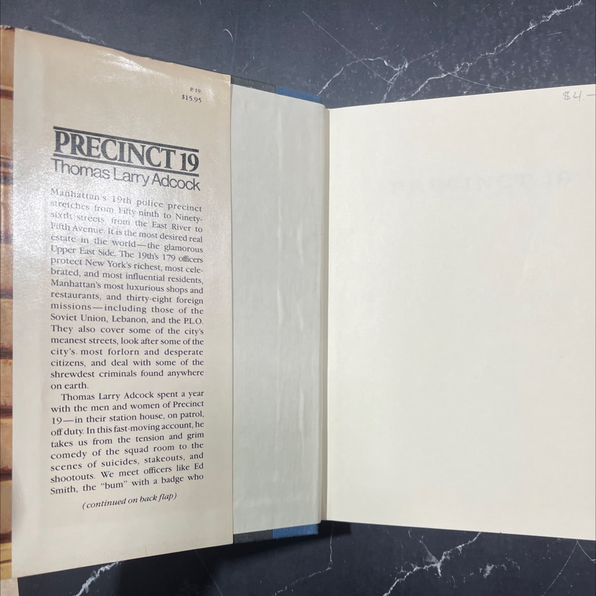 precinct 19 book, by Thomas Larry Adcock, 1984 Hardcover image 4