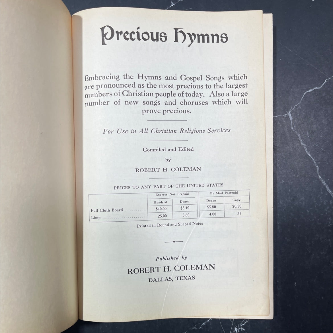 precious hymns embracing the hymns and gospel songs book, by robert h. coleman, 1970 Hardcover image 3