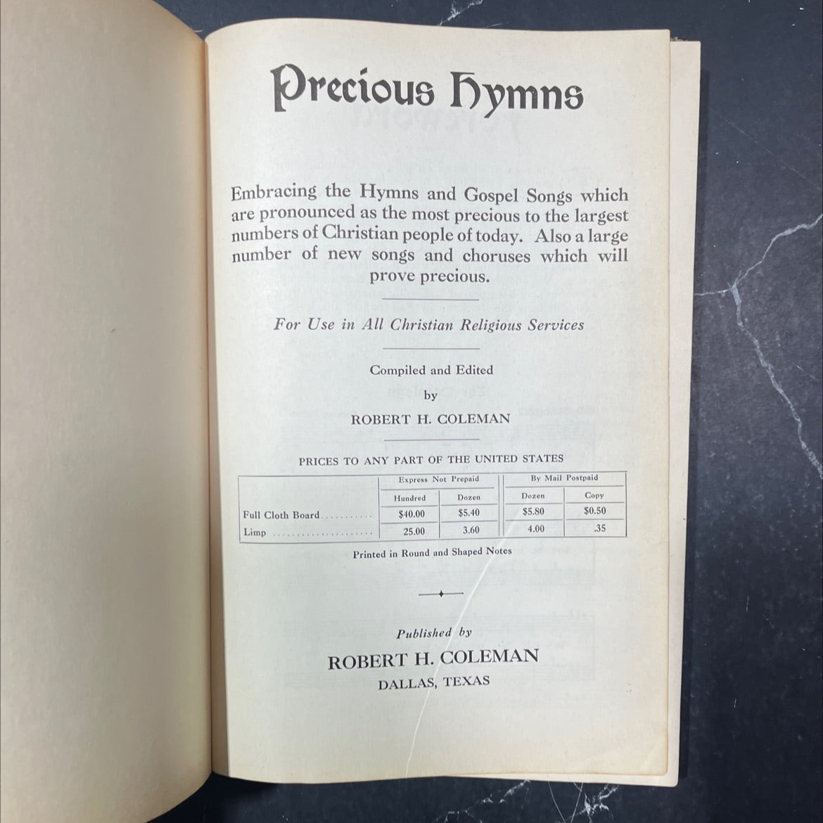 precious hymns embracing the hymns and gospel songs book, by robert h. coleman, 1970 Hardcover image 2