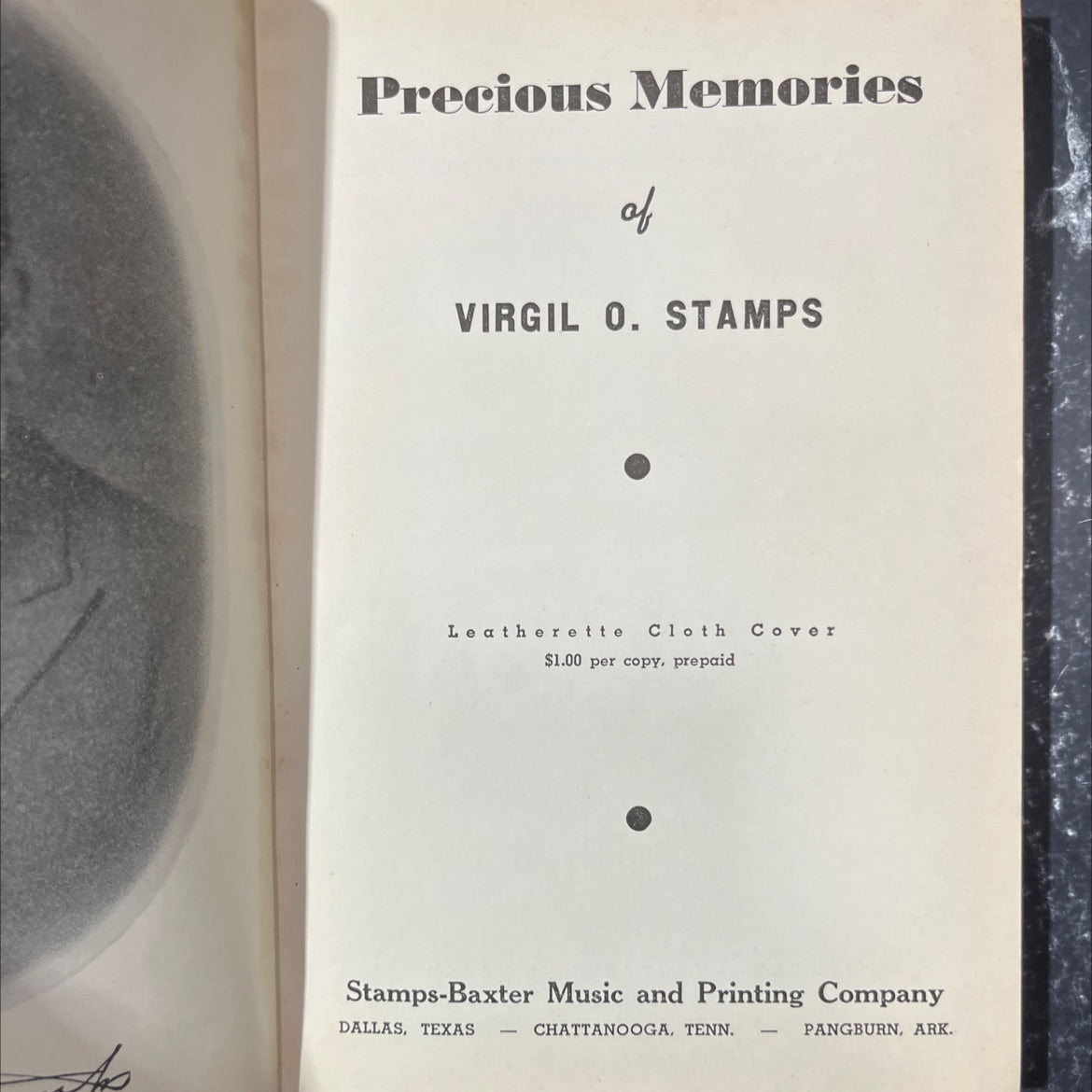 precious memories of virgil o. stamps book, by unknown, 1941 Hardcover image 2